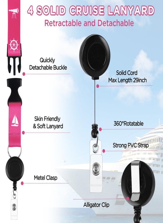 FACULX Cruise Must Haves Includes Cruise Luggage Tags, Cruise Lanyard, Waterproof Phone Bags, Travel Clothesline, Portable Backpack, Towel Clips, Power Strip for Carnival Essentials Kit (Blue and Pink) - Image 5